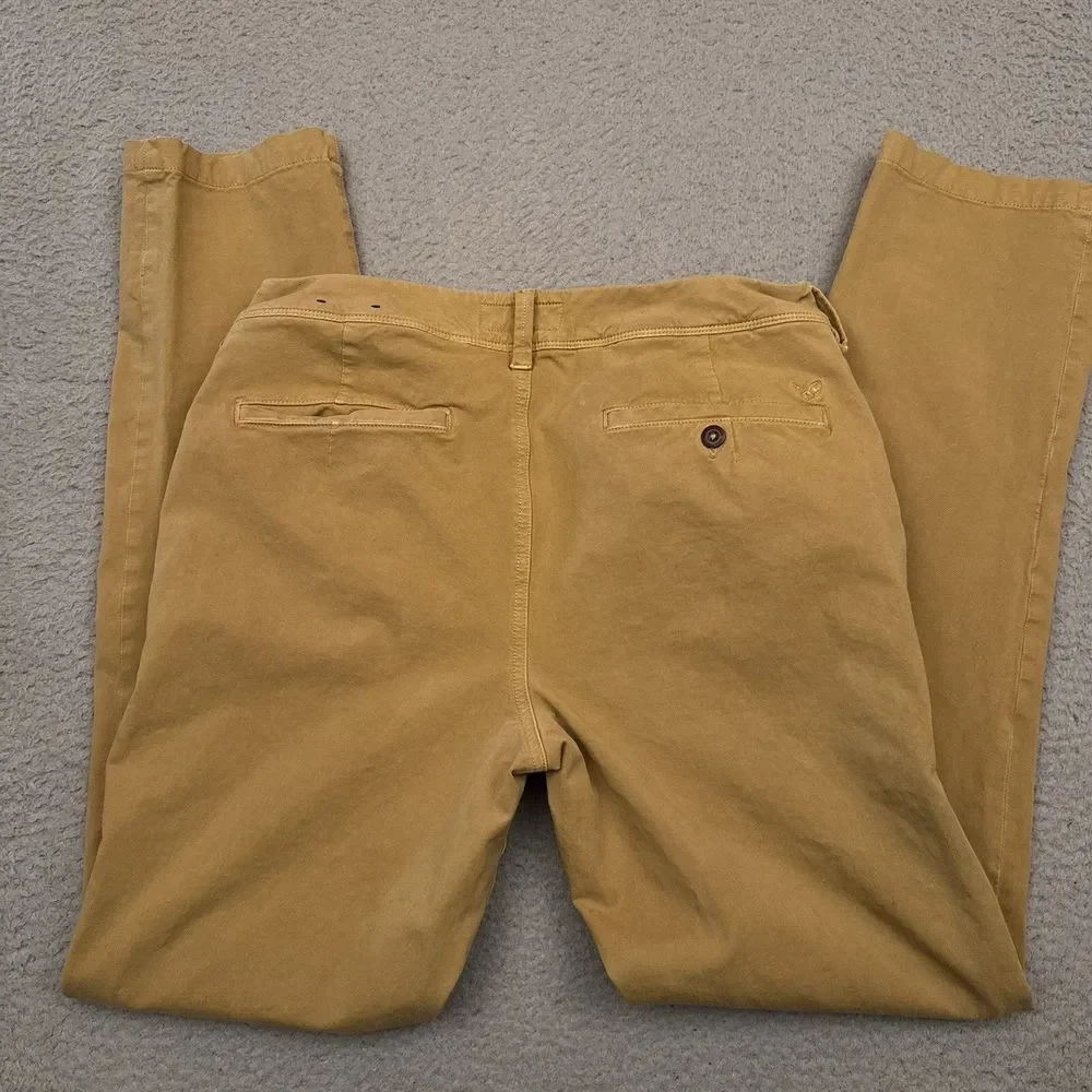 American Eagle 360 Extreme Flex Slim Fit Pants Men's 32x33 Tan Chino Golf Preppy
